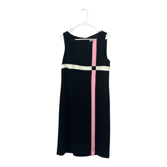 Jessica Howard Fully Lined Dress Size 14 Black Color Block Dress - Picture 2 of 7